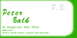 peter balk business card